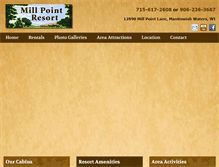 Tablet Screenshot of millpointresort.com